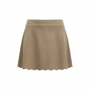 I.N.C. Genuine Suede Leather Mini Skirt Tan Size 14